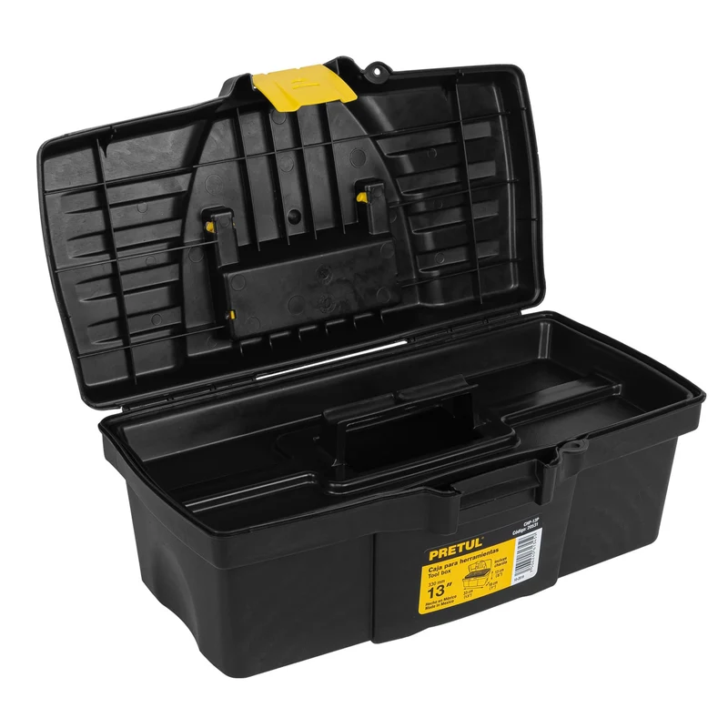 CAJA PARA HERRAMIENTA PLÁSTICA PRETUL 13" (33CM) SIN COMPARTIMENTOS