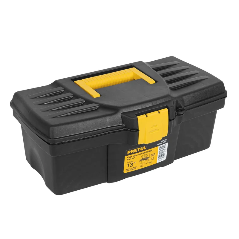 CAJA PARA HERRAMIENTA PLÁSTICA PRETUL 13" (33CM) SIN COMPARTIMENTOS