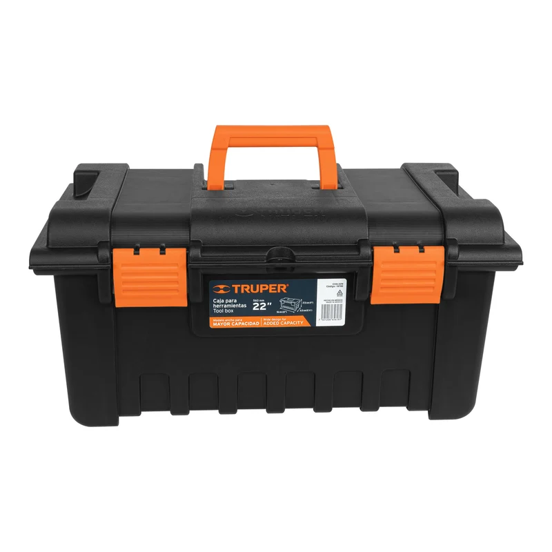 CAJA PARA HERRAMIENTA TRUPER DE 22" (56 CM) SIN COMPARTIMENTOS