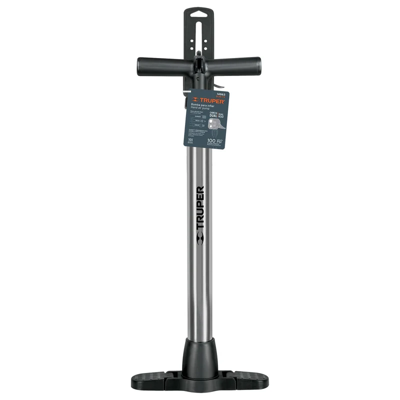 INFLADOR MANUAL TRUPER, ACABADO EN ACERO INOXIDABLE