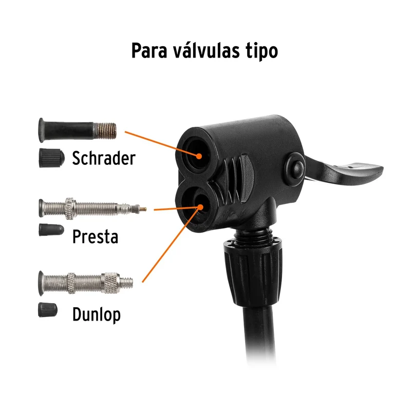 INFLADOR MANUAL TRUPER, ACABADO EN ACERO INOXIDABLE