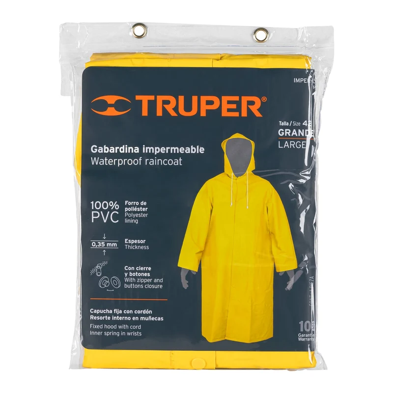 GABARDINA IMPERMEABLE DOBLE CAPA TRUPER TALLA GRANDE