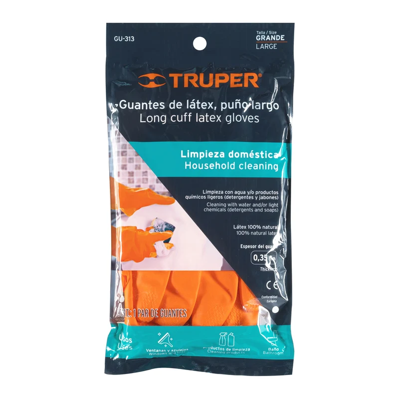 GUANTES DE LÁTEX TRUPER PARA LIMPIEZA, TAMAÑO G