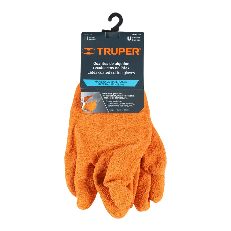 GUANTE DE ALGODÓN CON RECUBRIMIENTO TOTAL DE LÁTEX TRUPER, UNITALLA