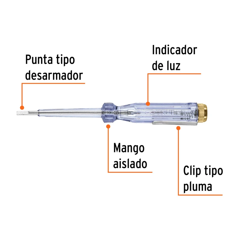 PROBADOR DE CIRCUITOS TRUPER 14 CM DE CORRIENTE ALTERNA
