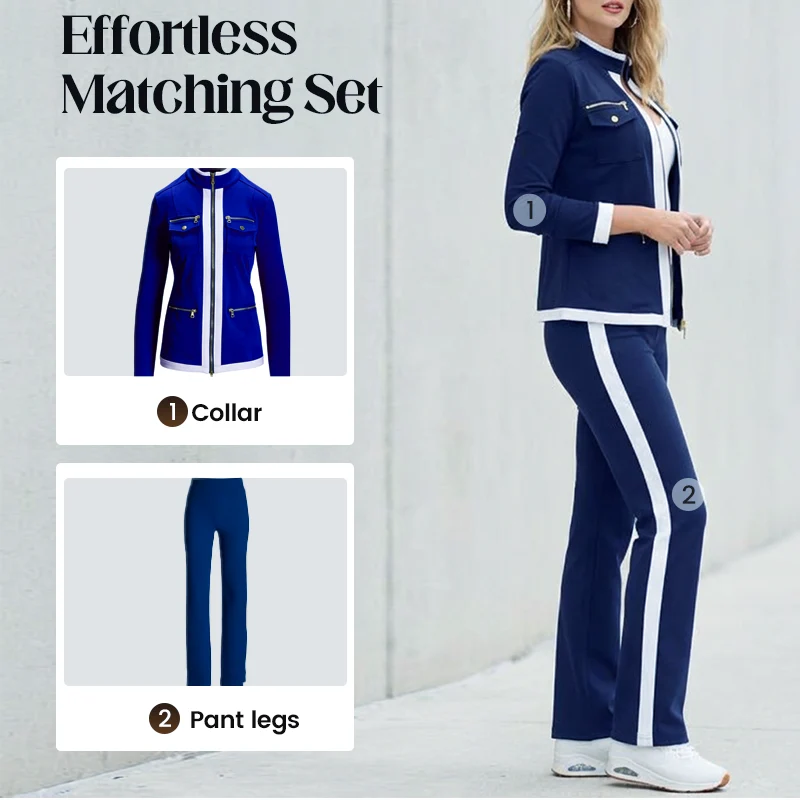 ✨ Sportinis, elegantiškas sportinio kostiumo komplektas moterims – patogus ir stilingas, kiekvienai progai 🌿-LT