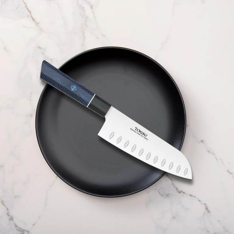 Cuchillo Cocina Profesional TOKYSU - Cuchillos Cocina Japones SANTOKU de Acero Inoxidable de 67 capas 17 cm - Mango G10 DAMASCO