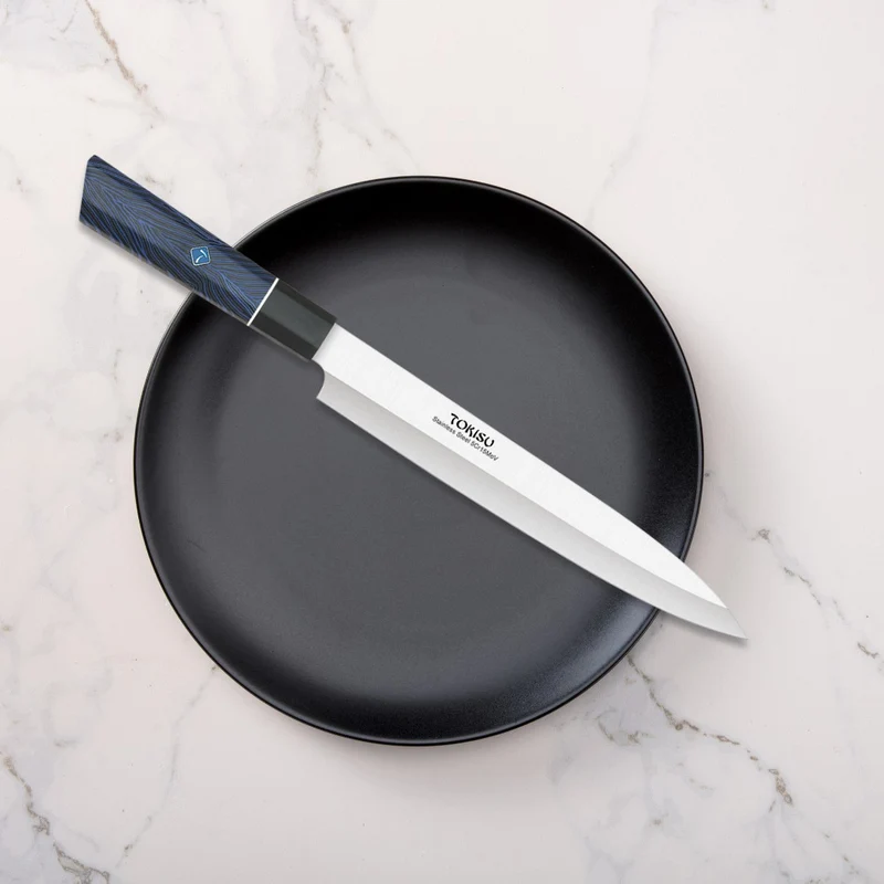 Cuchillo Cocina Profesional TOKYSU - Cuchillos Cocina Japones YANAGIBA de Acero Inoxidable de 67 capas. Mango G10
