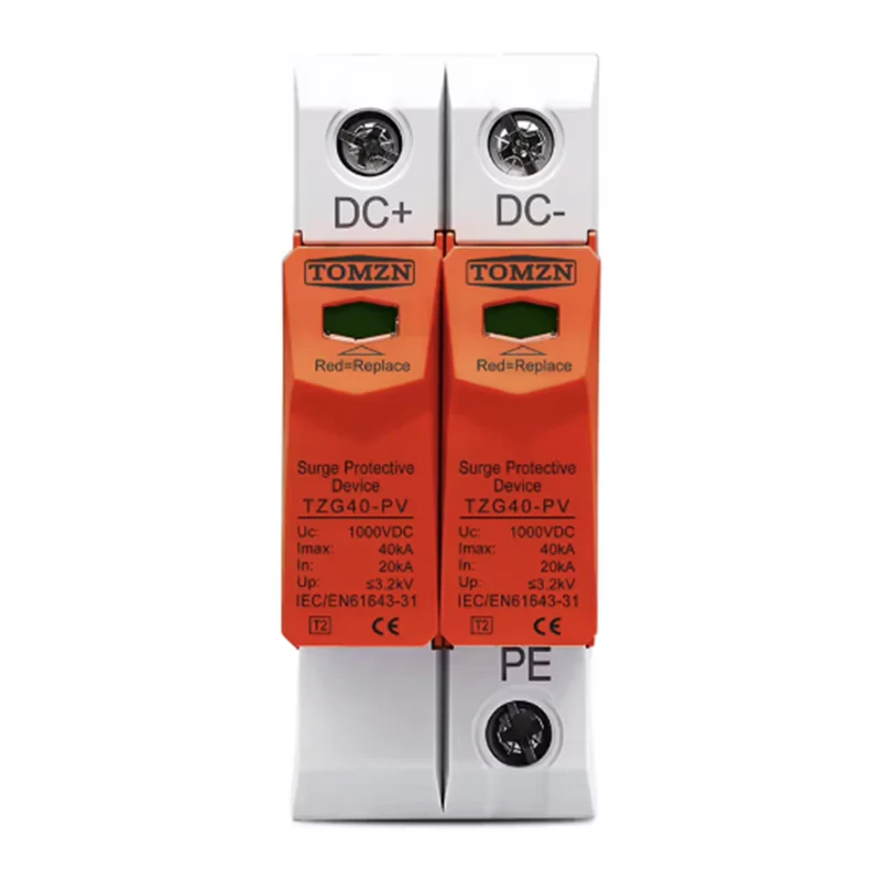 Protector de Sobretensión (Surge Protector) SPD DC 600V 20kA 2 Polos TOMZN