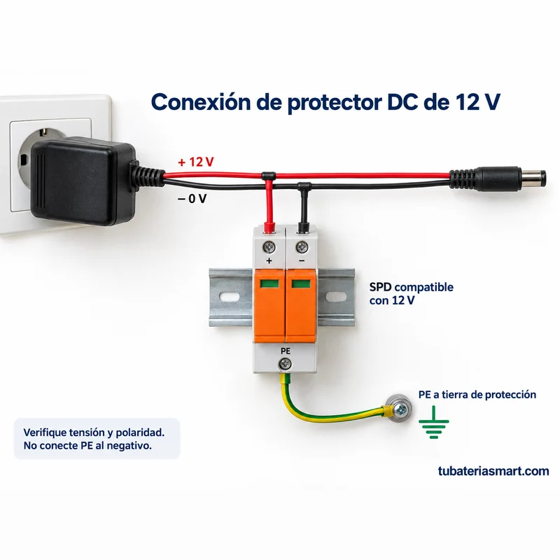 Protector de Sobretensión (Surge Protector) SPD DC 600V 20kA 2 Polos TOMZN