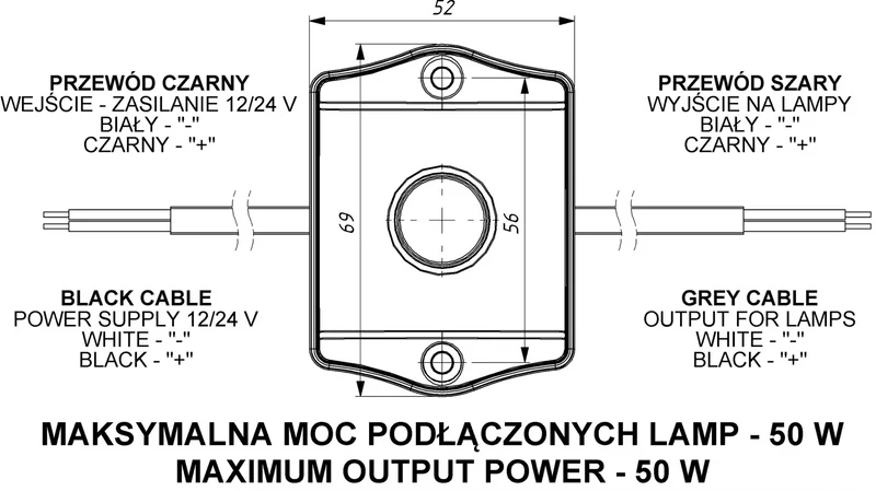 Interruptor con sensor de movimiento PIR Horpol / Salida máxima de 50 W