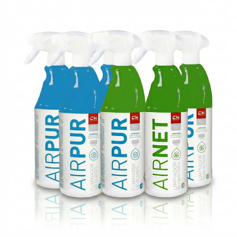 Pack 3x Kit Limpieza Aire Acondicionado AIRNET + AIRPUR | Limpiador Desinfectante y Eliminador de Olores | Tratamiento Completo