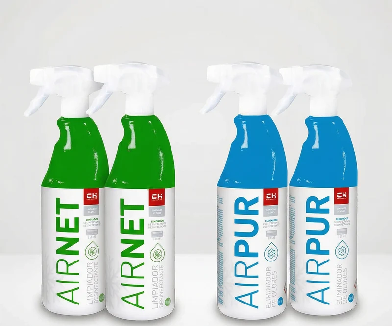 Pack 2x Kit Limpieza Aire Acondicionado AIRNET + AIRPUR | Limpiador Desinfectante y Eliminador de Olores