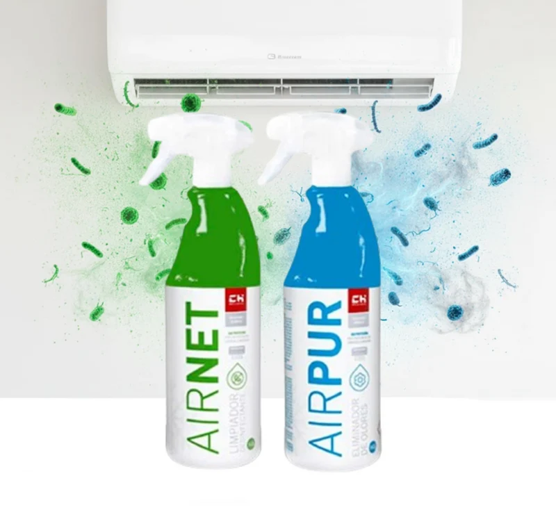 Pack 2x Kit Limpieza Aire Acondicionado AIRNET + AIRPUR | Limpiador Desinfectante y Eliminador de Olores