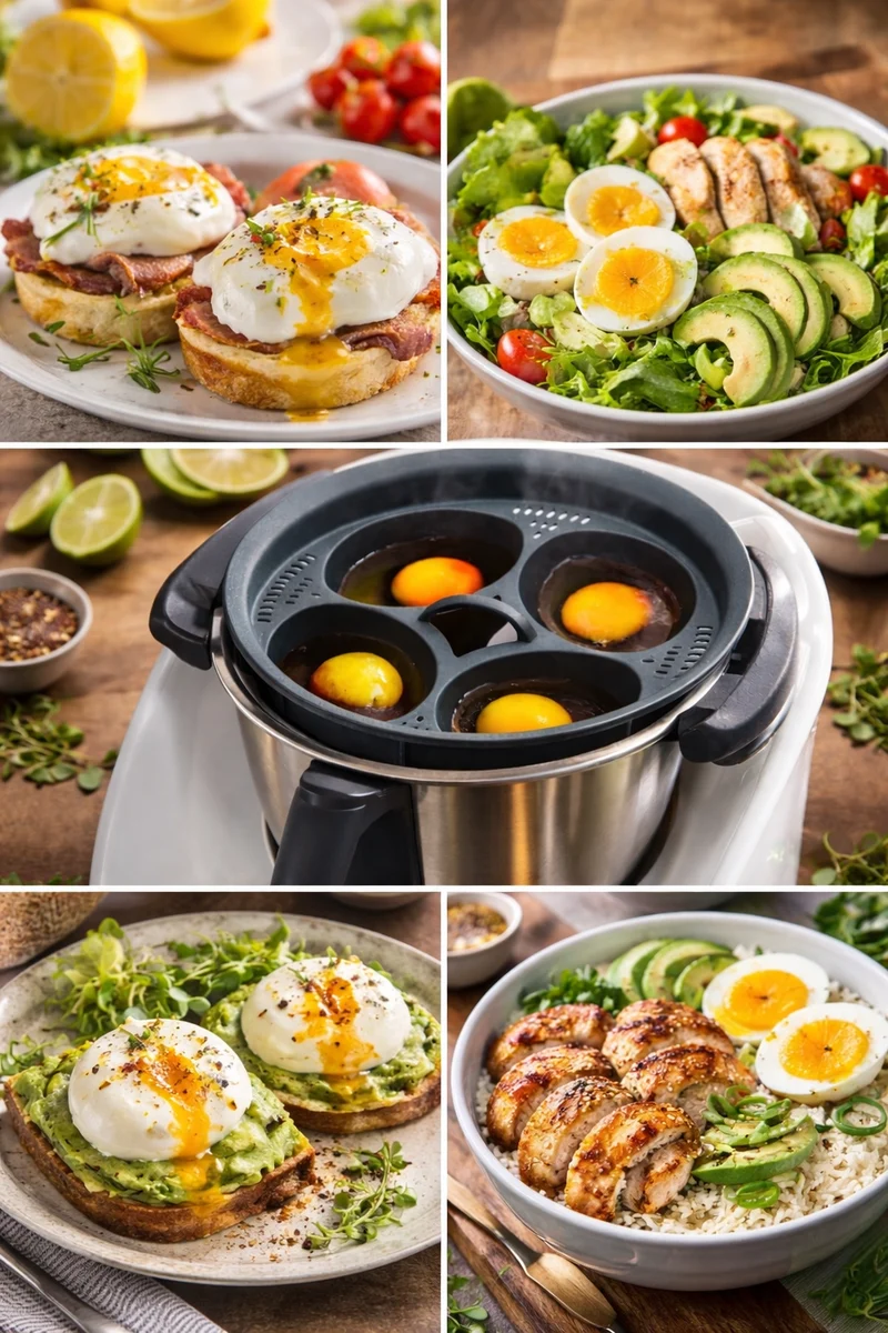 Cocedor de Huevos Compatible con Thermomix TM7 TM6 TM5 TM31  Accesorio para Cocinar hasta 4 Huevos al Vapor | Para Huevos Esc