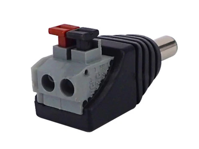 DC POWER MALE JACK PUSH BUTTON 2-PIN TERMINAL 5.5 X 2.1MM