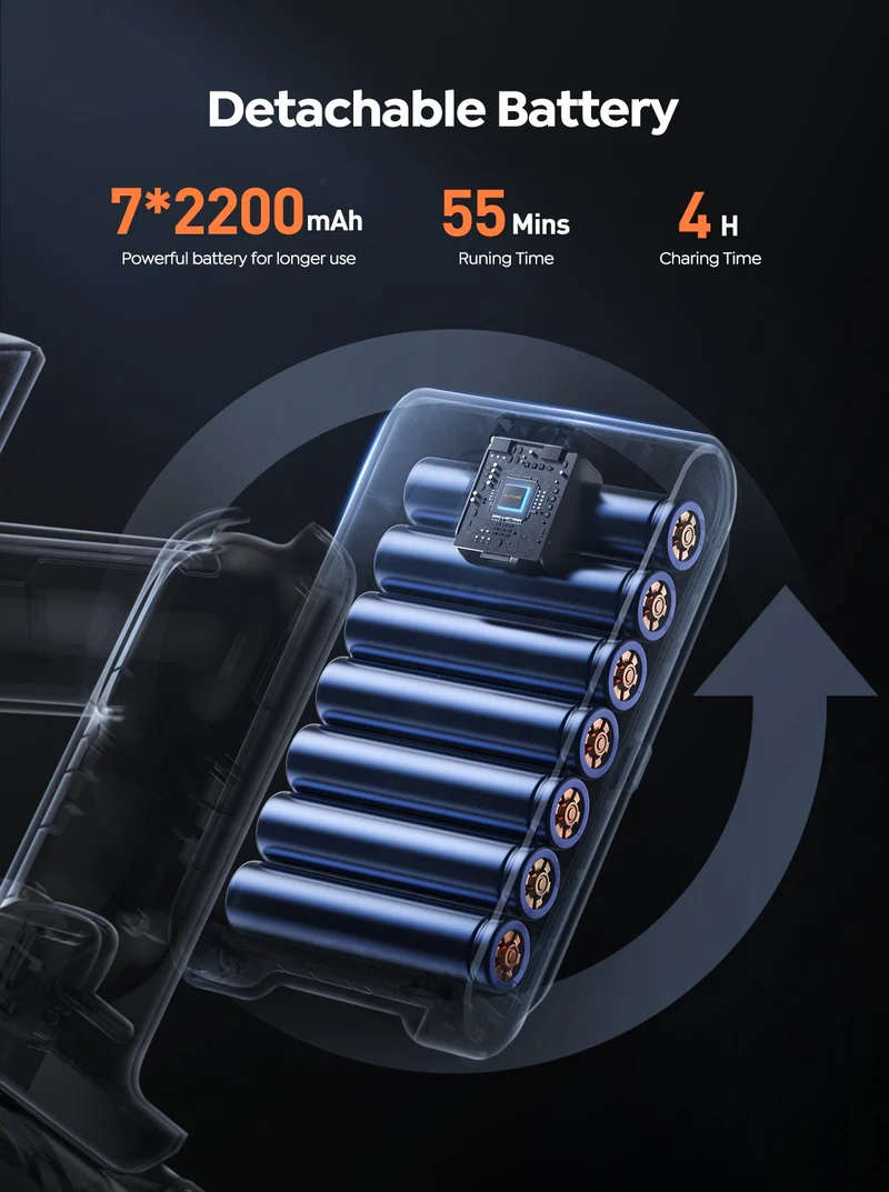 【Flash Sale】Buture JR700 Blue Cordless Vacuum | 550W 45KPA