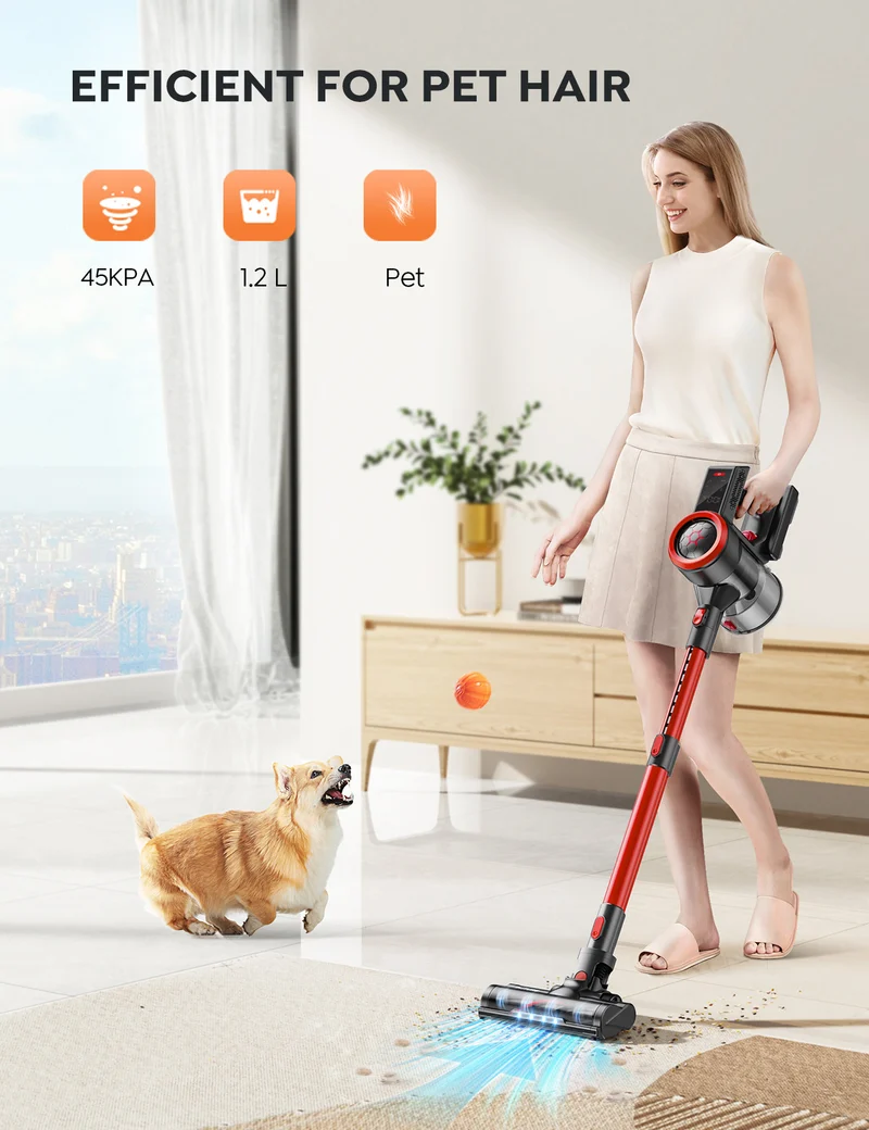 【Flash Sale】Buture JR700 Red Cordless Vacuum | 500W 45KPA