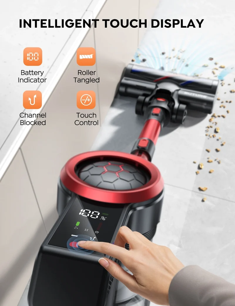 【Flash Sale】Buture JR700 Red Cordless Vacuum | 500W 45KPA