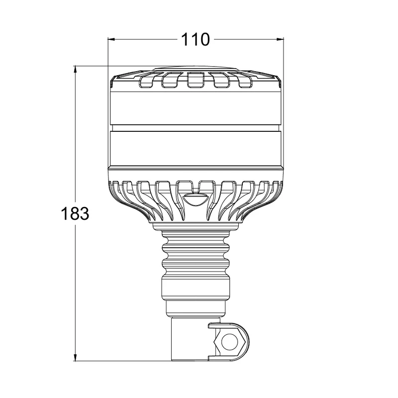 Baliza LED con lente oscura y base DIN flexible