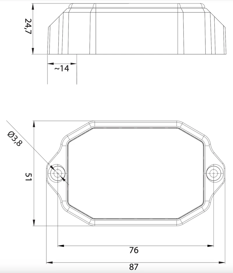 Fristom FT-069 Luz de marcador LED blanca con reflector / soporte plano
