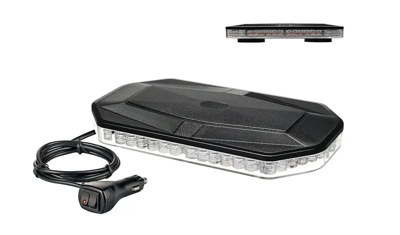 Mini barra de luz LED magnética con cable de 3 m y enchufe para mechero / 290 mm