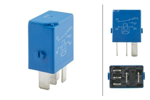 Relé de conmutación Hella de 12 V y 5 pines con resistencia, 35 A