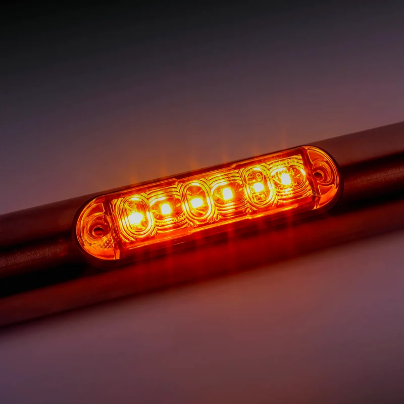 Luz estroboscópica LED ámbar Fristom para montaje en barras redondas