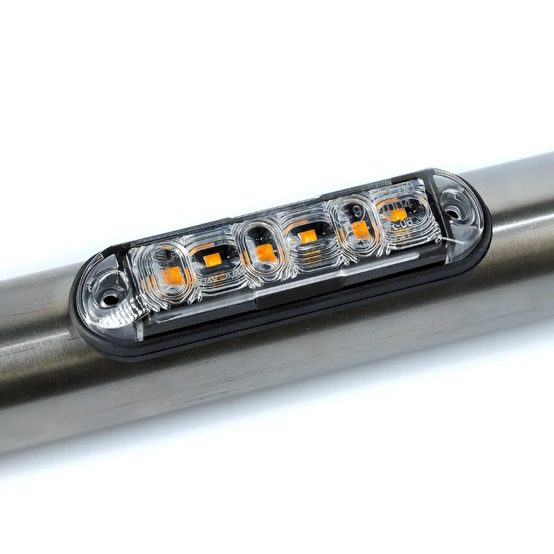 Luz estroboscópica LED ámbar Fristom para montaje en barras redondas