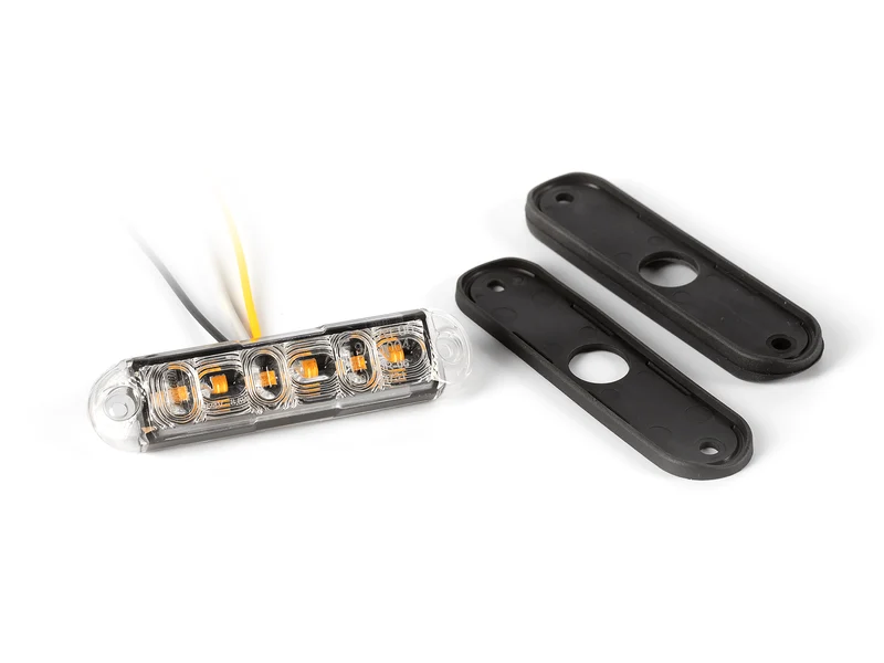Luz estroboscópica LED ámbar Fristom para montaje en barras redondas
