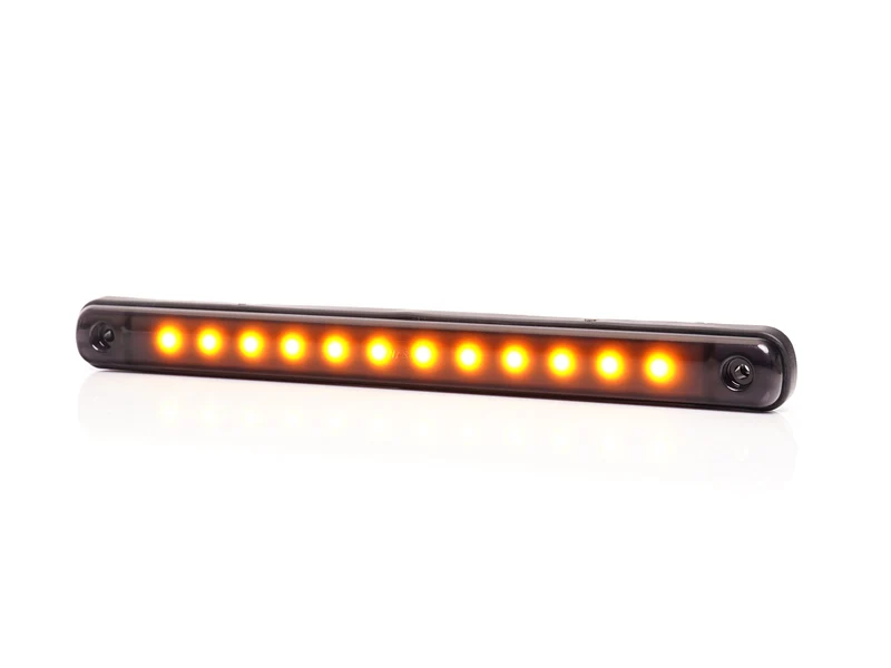 Luz de marcador ahumada negra WAS larga de 238 mm / lente oscura / 12 LED