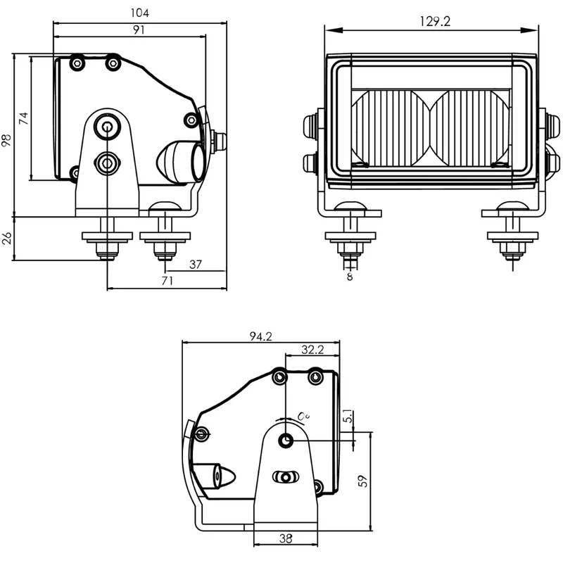 WAS W224 Mini Barra de Luz LED con Tira de Luz de Posición / 4"