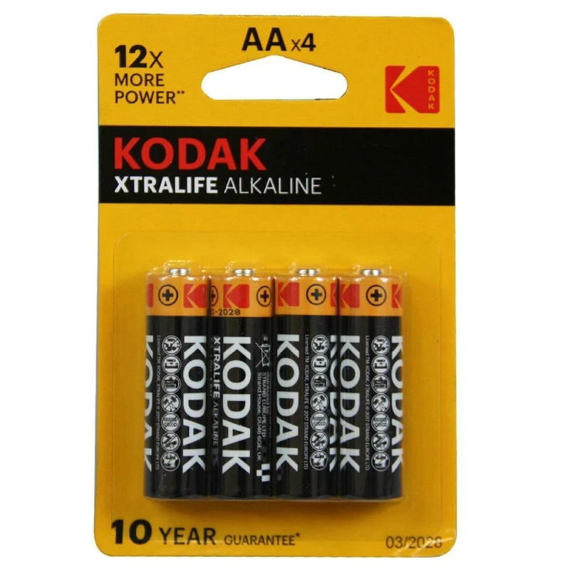 Pilas Alcalinas Kodak LR06 4 Piezas (20 Unidades)