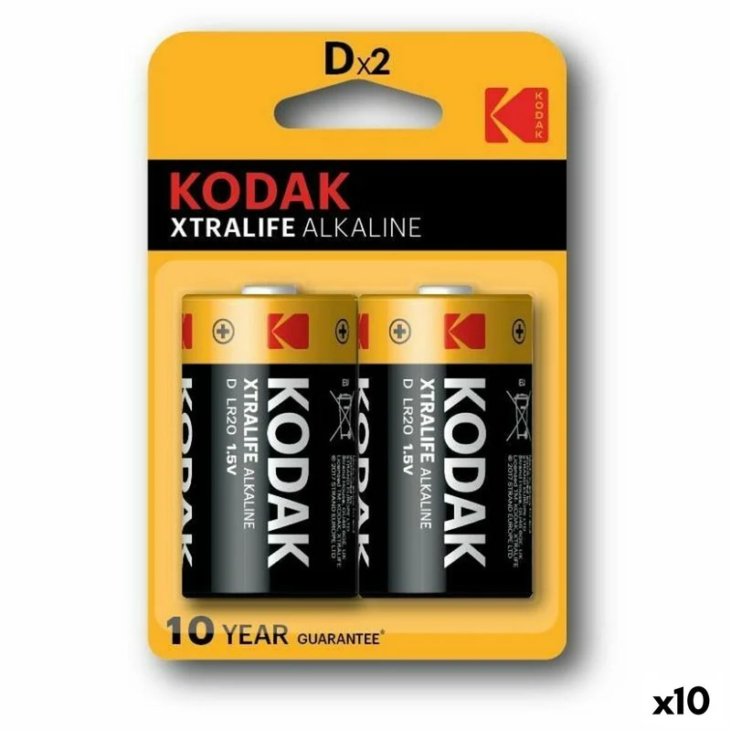 Pilas Alcalinas Kodak 1,5 V LR20 (10 Unidades)