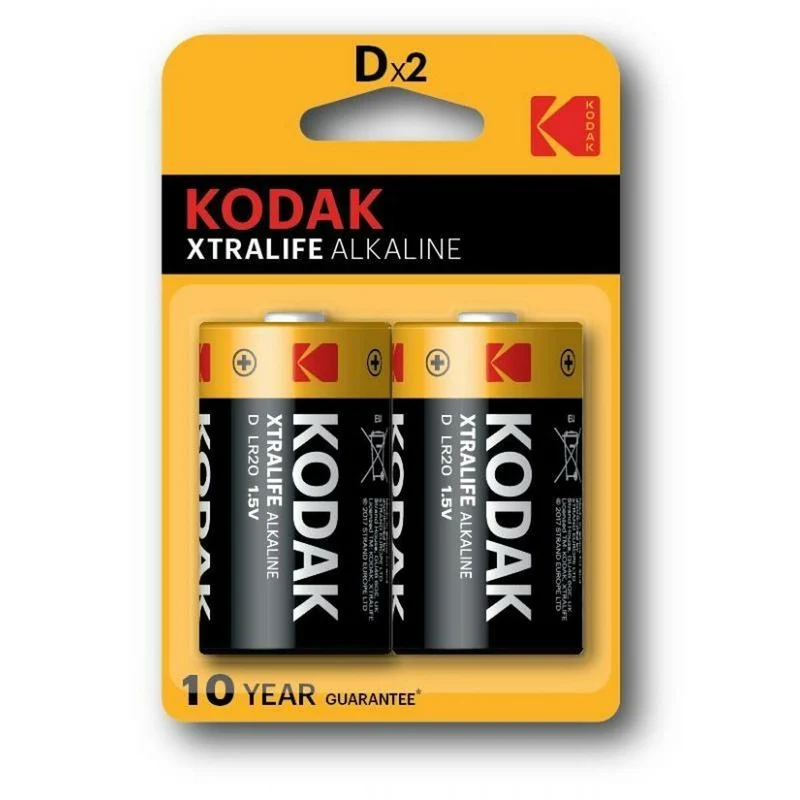 Pilas Alcalinas Kodak 1,5 V LR20 (10 Unidades)