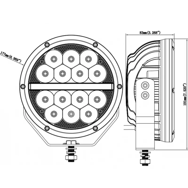 Focos LED con tira de luz de posición / 7"