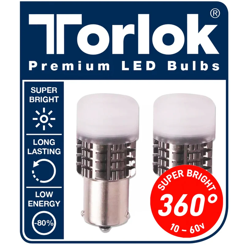 12/24V Super Bright White LED Bombillas de luz trasera / BA15s 360°