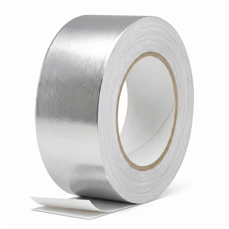 Cinta adhesiva de aluminio 50mm x 50m alta temperatura para reparación de conductos y aire acondicionado  1 rollo