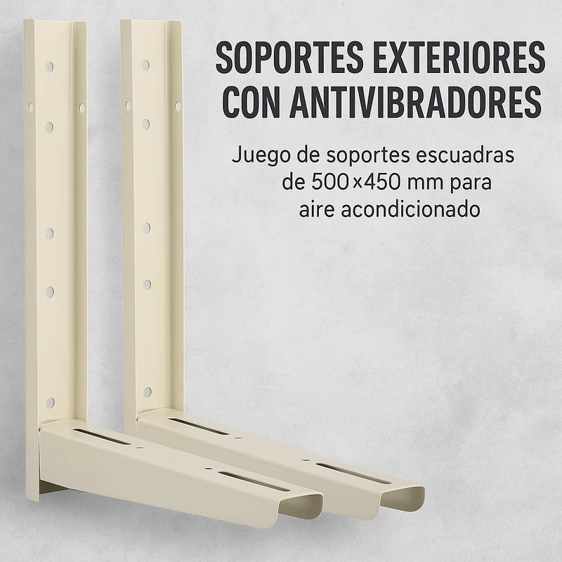 Soporte Exterior para Aire Acondicionado 450x450x55 mm | Estructura de Acero Soldado de Alta Resistencia | Montaje en Pared con