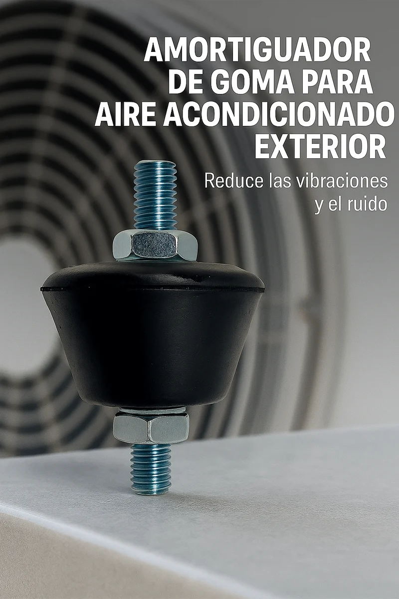 Pack 4 Silentblocks Aire Acondicionado Exterior M8 | Amortiguadores Antivibración de Goma de Alta Densidad | Soporte Compresor