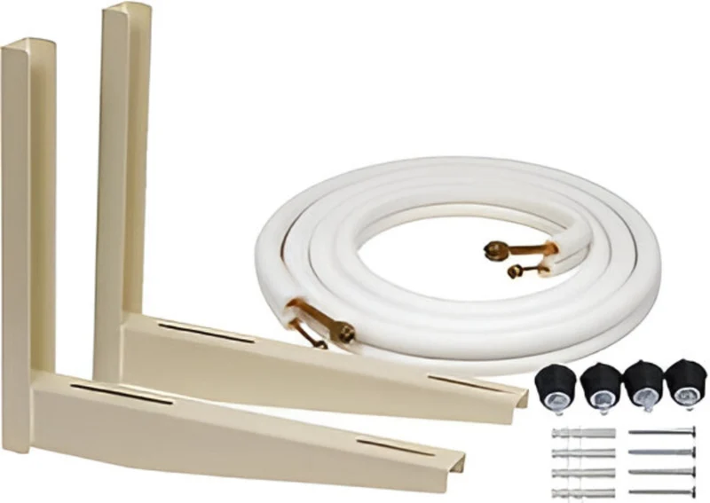 Kit Instalación Aire Acondicionado | Tubo Cobre 1/4" y 3/8" 3m + Soporte Unidad Exterior 450mm + Antivibradores