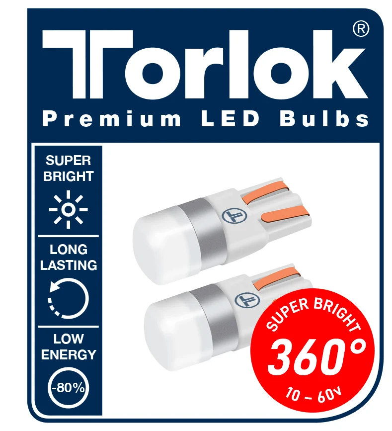 Torlok 360 Super Bright LED Aparcamiento T10 Bombillas 12 / 24v