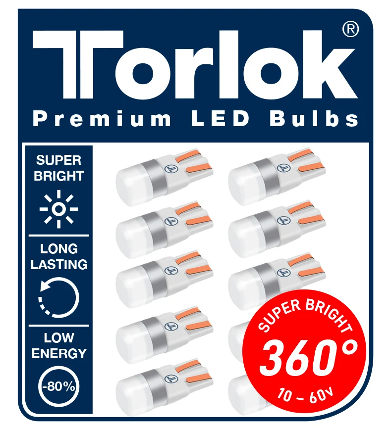 Torlok 360 Super Bright LED Aparcamiento T10 Bombillas 12 / 24v