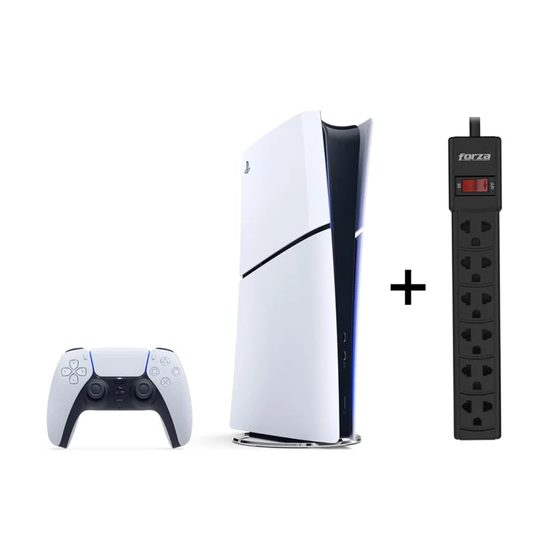 Sony Consola de Videojuegos PlayStation 5 PS5 Slim Digital Edition 825GB + Forza Regleta con Breaker Automático 6 Salidas