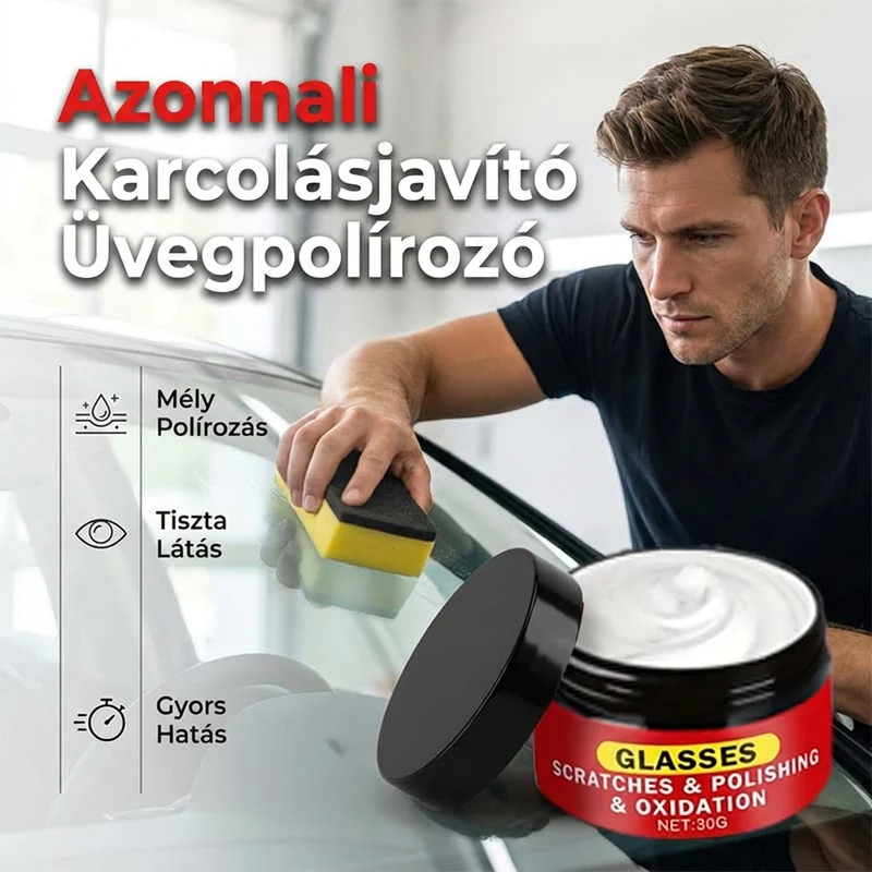 🚗 Πάστα επιδιόρθωσης και γυαλίσματος υαλοπινάκων – Γρήγορη αφαίρεση γρατσουνιών-GR
