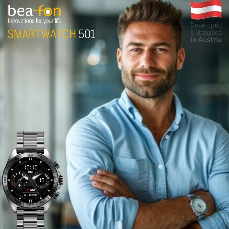 Smartwatch beafon WATCH 501 1,43" Acero Negro mate