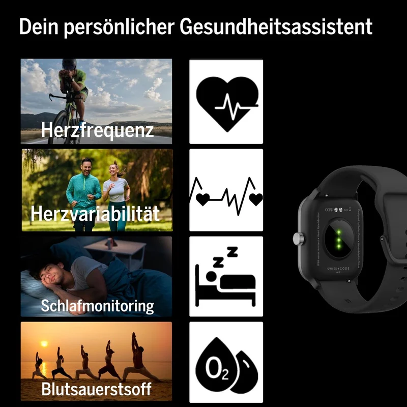 Smartwatch beafon WATCH 201 1,85" Negro Plateado