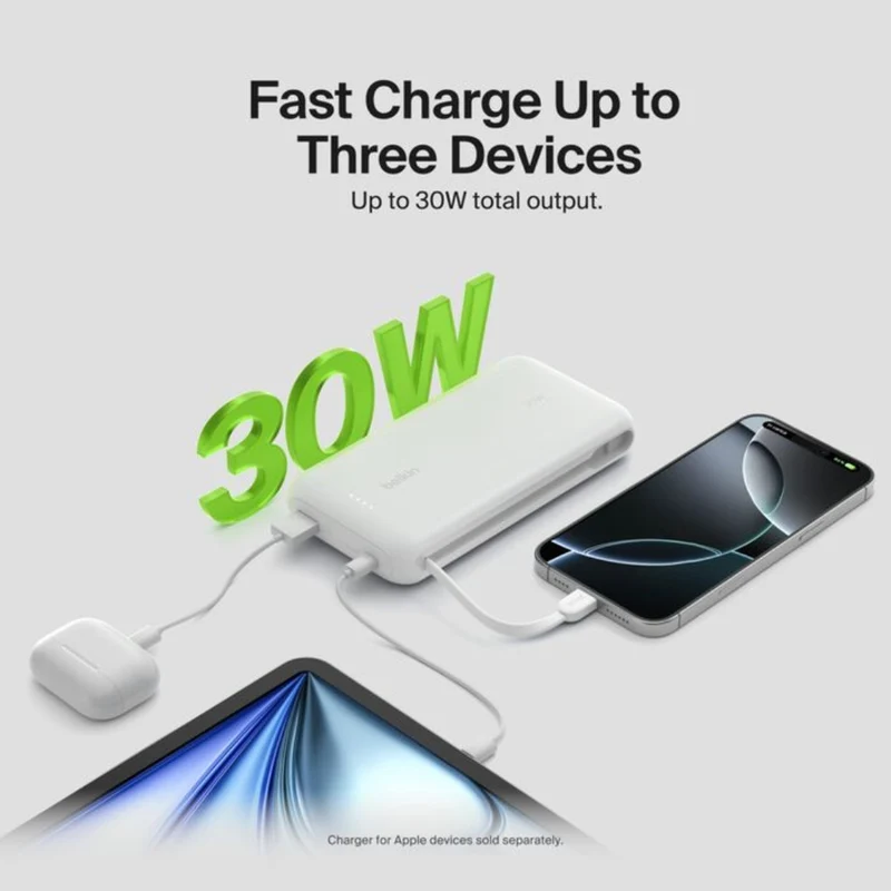Belkin Power Bank Batería Externa 20.000 mAh con Cable Integrado, BPB024FQ