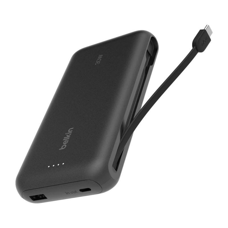 Belkin Power Bank Batería Externa 20.000 mAh con Cable Integrado, BPB024FQ