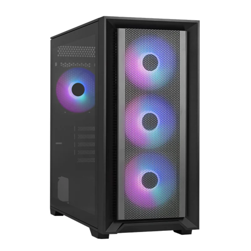 Aerocool Case para PC Gaming con Ventiladores ARGB Tern Mini BK-V2, TERN MINI-G-BK-V2